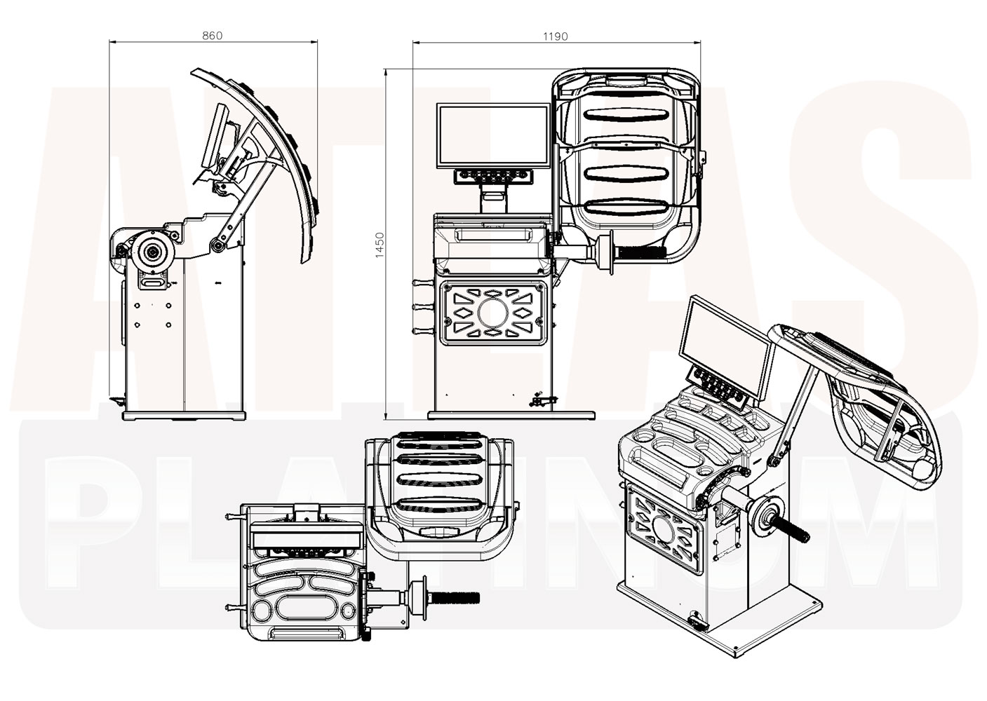 Atlas Platinum PWB90 Wheel Balancer