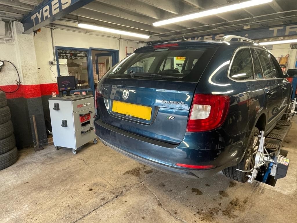 Oatland Tyres in Harrogate received delivery of their wheel alignment machine.
